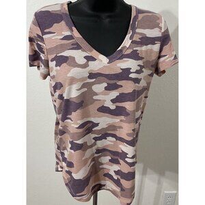 So Womens XS Favorite V Neck T Shirt Camo
